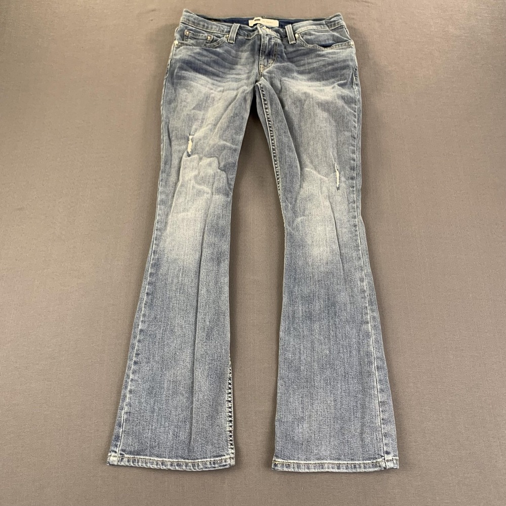 Levis 524 Bootcut Jeans Girls 7M (Fits‎ 30x32) Low Rise Blue Stretch Denim Wash